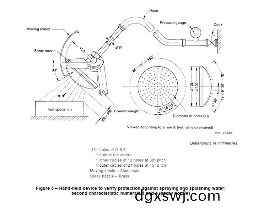 IEC 60529 IPX3/4 handheld brass water spray/splashing nozzles3